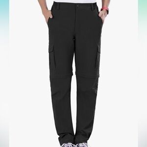 NONWE mens hiking convertible light weight quick dry black pants Sz-30x32.  O14